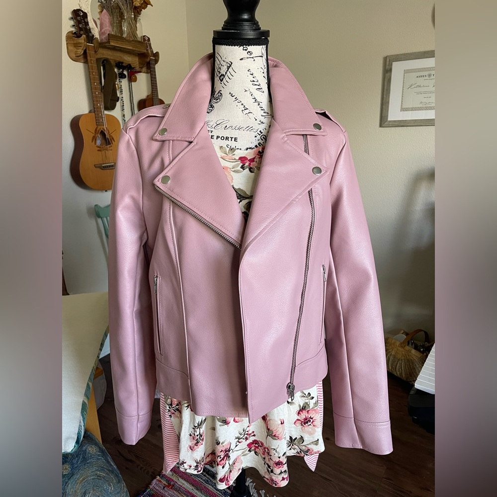 BB Dakota Pink Faux Leather Jacket